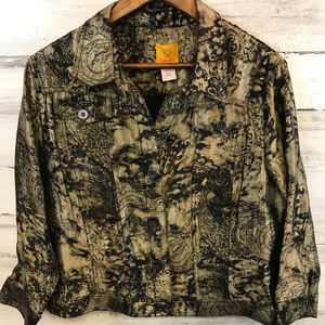 Ruby Rd Black & Gold Shimmery Jacket [347b4]